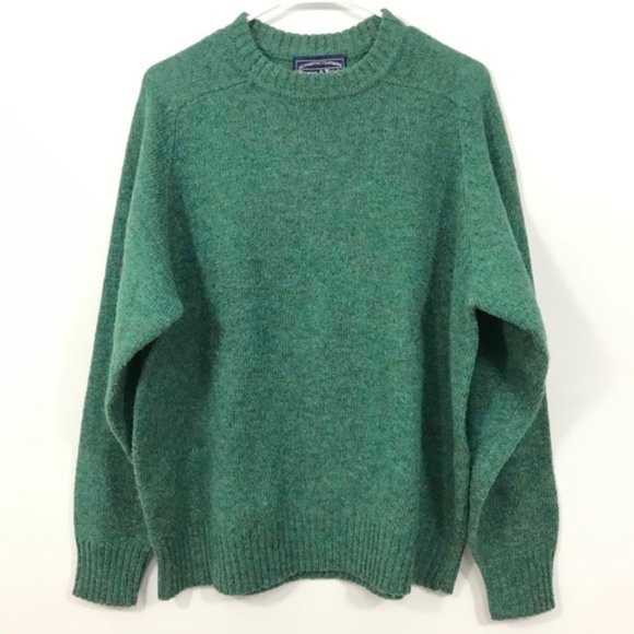 NWOT Bowen & Wright 100% Wool Men's Green Sweater XL - Picture 1 of 8